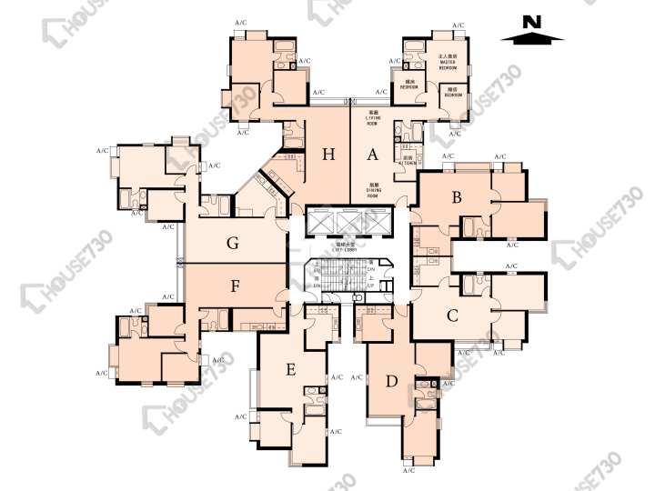 海峯園 平面圖 海峯園 2座(崇峯閣) 24-41樓 樓層平面圖 - House730