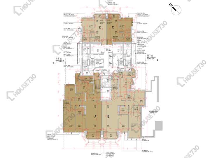 天瀧 平面圖 天瀧 6座 5樓 樓層平面圖 - House730