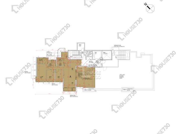 天瀧 平面圖 天瀧 Harbour Mansion 6樓 樓層平面圖 - House730