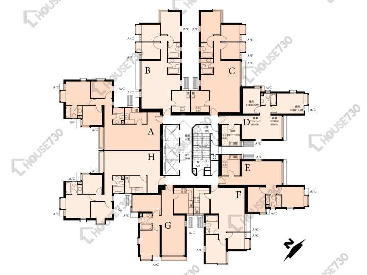海峯園 平面圖 海峯園 3座(南峯閣) 6-41樓 樓層平面圖 - House730