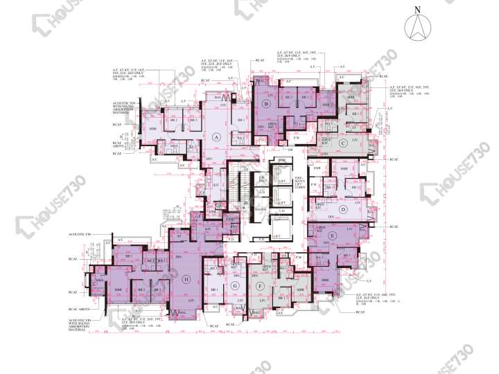 The Yoho Hub 平面圖 The Yoho Hub B期 5座 7-12,15-23,25,26樓 樓層平面圖 - House730