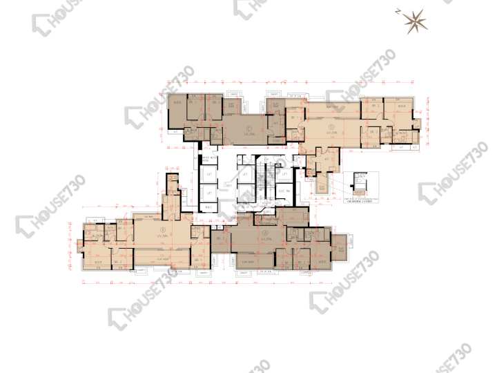 瓏門 平面圖 瓏門 2期 7座 43樓 樓層平面圖 - House730