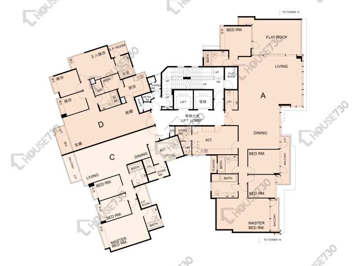 畢架山一號 平面圖 畢架山一號 3期 11座 15樓 樓層平面圖 - House730