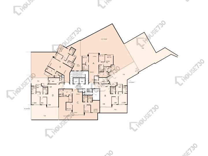 畢架山一號 平面圖 畢架山一號 2期 6座 1樓 樓層平面圖 - House730