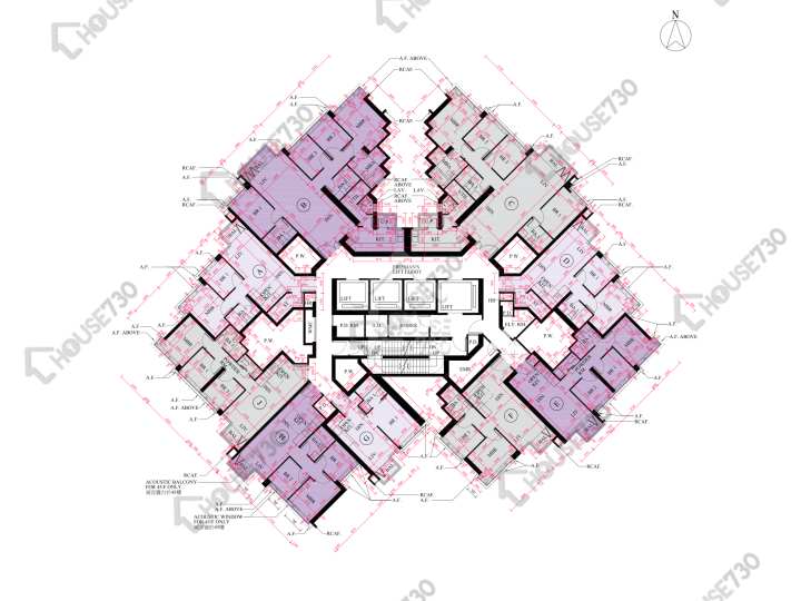 The Yoho Hub 平面圖 The Yoho Hub B期 2座 45樓 樓層平面圖 - House730