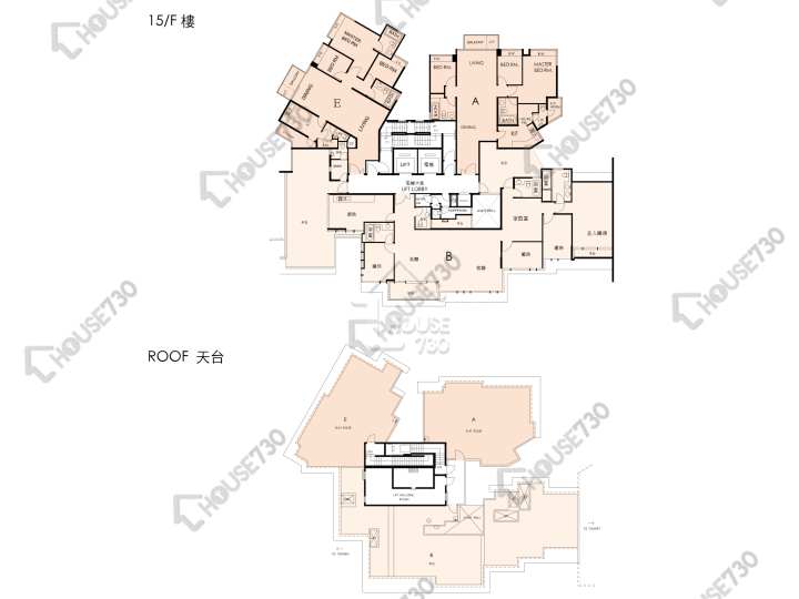畢架山一號 平面圖 畢架山一號 2期 6座 15樓 樓層平面圖 - House730