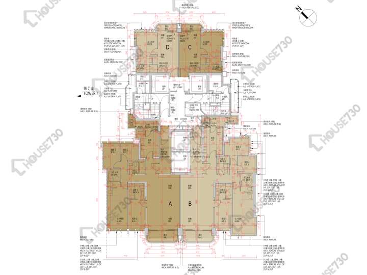 天瀧 平面圖 天瀧 8座 6-12,15-23,25-29,30樓 樓層平面圖 - House730