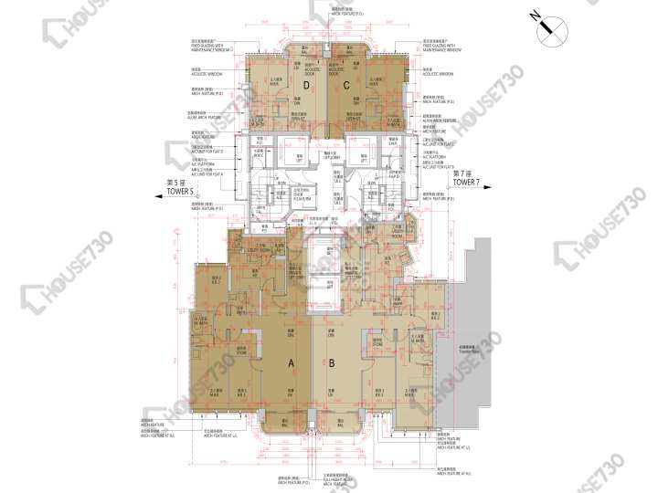 天瀧 平面圖 天瀧 6座 6樓 樓層平面圖 - House730