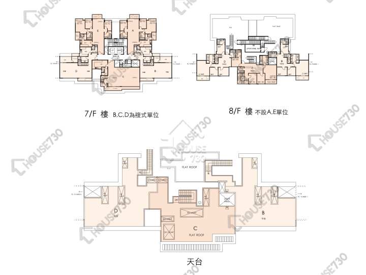 畢架山一號 平面圖 畢架山一號 1期 2座 7樓 樓層平面圖 - House730