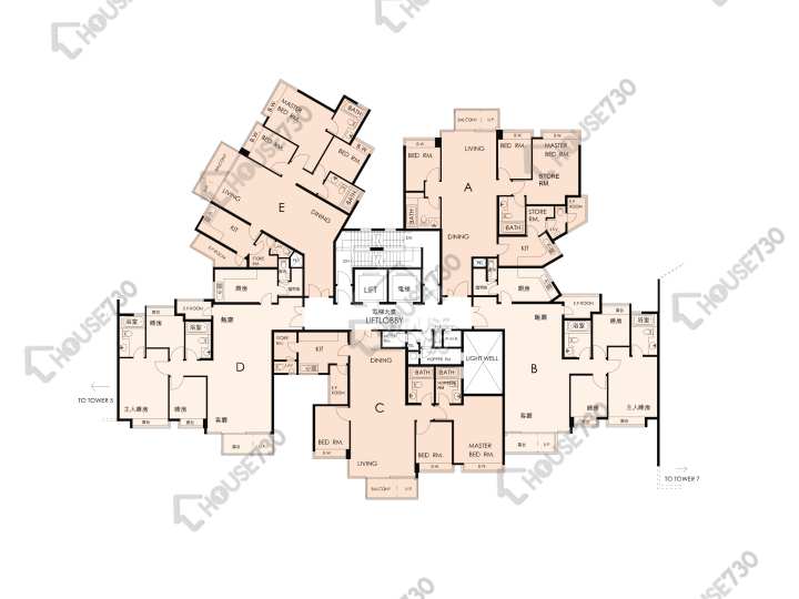 畢架山一號 平面圖 畢架山一號 2期 6座 2-3,5-11,12樓 樓層平面圖 - House730