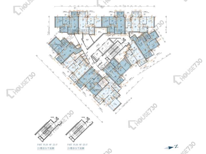 Koko Hills 平面圖 Koko Hills 3B期 Koko Mare 8座 3,5-12,15-23,25樓 樓層平面圖 - House730