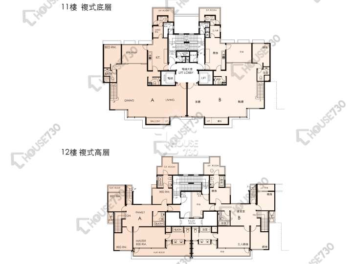 畢架山一號 平面圖 畢架山一號 4期 16座 11樓 樓層平面圖 - House730
