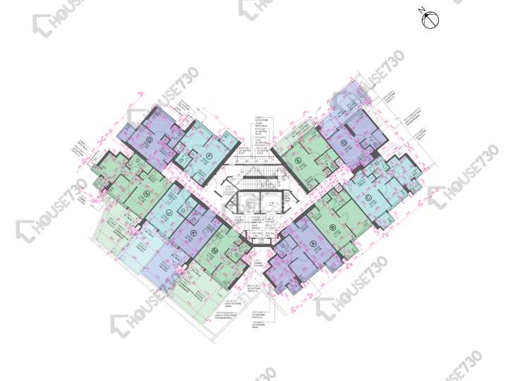 蝶翠峰 平面圖 蝶翠峰 5期 尚悅‧嶺 1座 1樓 樓層平面圖 - House730