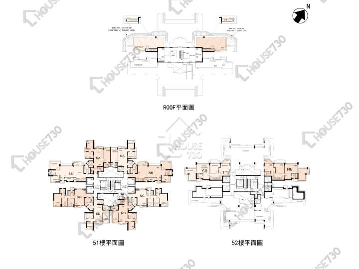 名城 平面圖 名城 2期 盛薈 3座 51樓 樓層平面圖 - House730