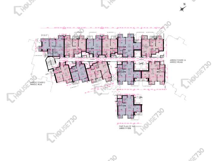 Novo Land 平面圖 Novo Land 2B期 Arreso 1B座 15-23,25-27,28樓 樓層平面圖 - House730