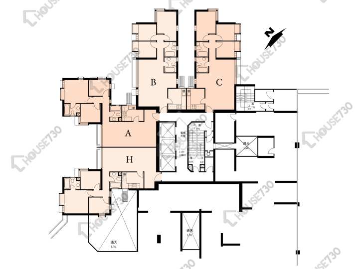 海峯園 平面圖 海峯園 3座(南峯閣) 3-4樓 樓層平面圖 - House730