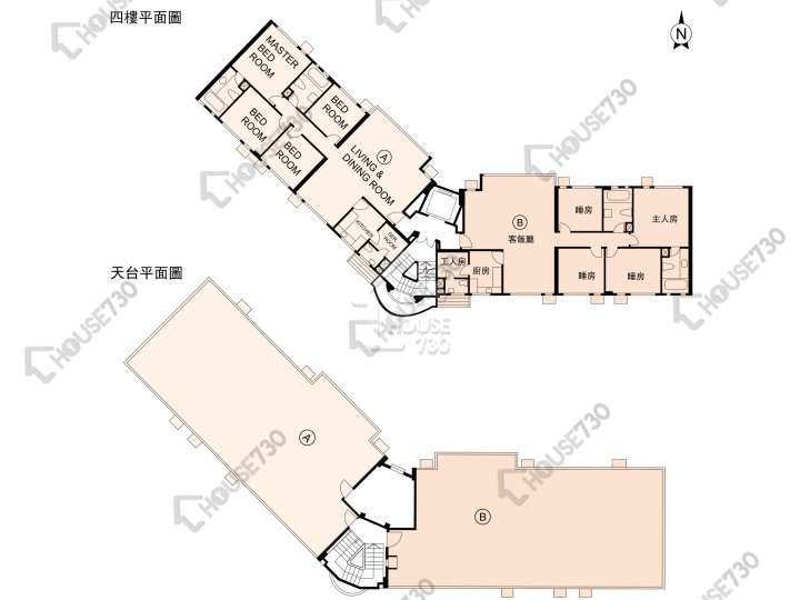 龍珠島花園 平面圖 龍珠島花園 1座 4樓 樓層平面圖 - House730