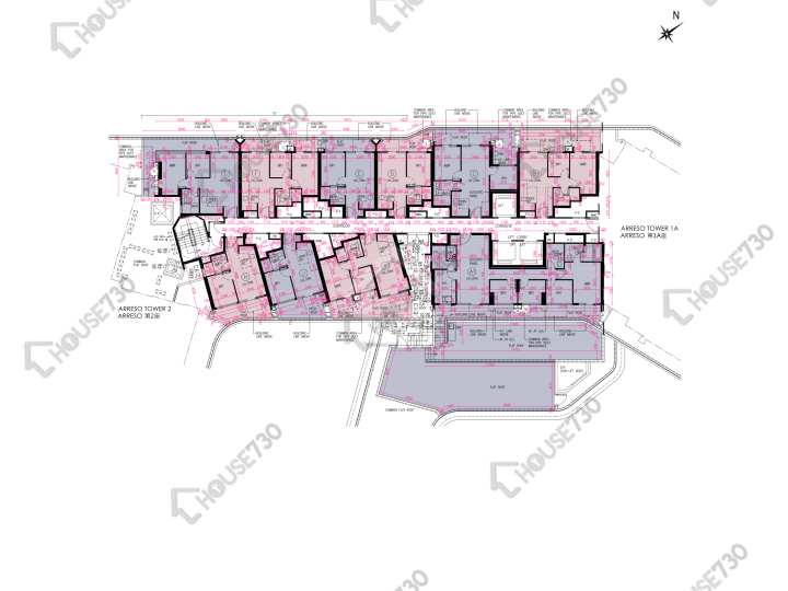 Novo Land 平面圖 Novo Land 2B期 Arreso 1B座 2樓 樓層平面圖 - House730