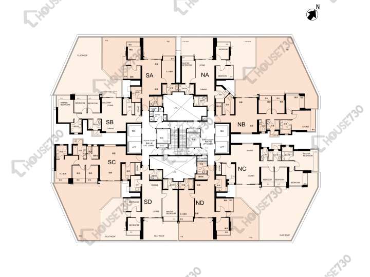 名城 平面圖 名城 3期 盛世 5座 2樓 樓層平面圖 - House730