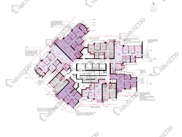 The Yoho Hub 平面圖 The Yoho Hub B期 1座 7-12,15-23,25-33,35-42,43樓 樓層平面圖 - House730