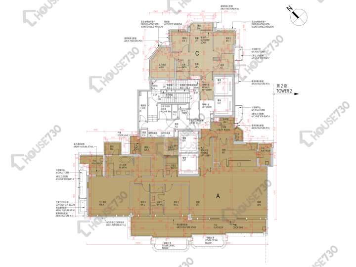 天瀧 平面圖 天瀧 1座 33樓 樓層平面圖 - House730