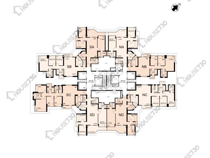 名城 平面圖 名城 1期 2座 2樓 樓層平面圖 - House730
