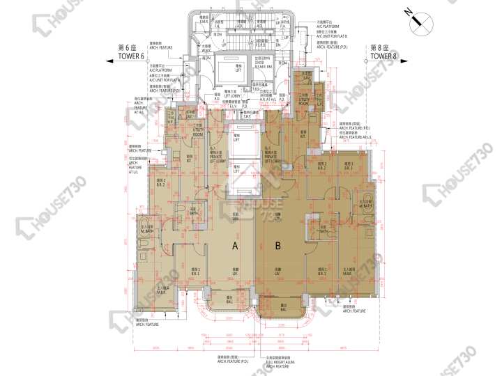 天瀧 平面圖 天瀧 7座 31樓 樓層平面圖 - House730