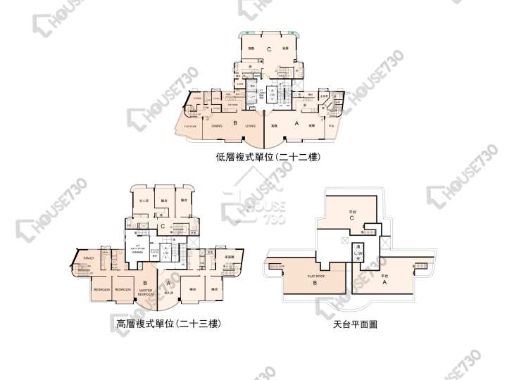 帝庭園 平面圖 帝庭園 7座 22-23樓 樓層平面圖 - House730