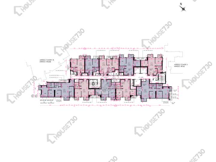 Novo Land 平面圖 Novo Land 2B期 Arreso 2座 3,5-12,15-18,20-23,25-27,28樓 樓層平面圖 - House730