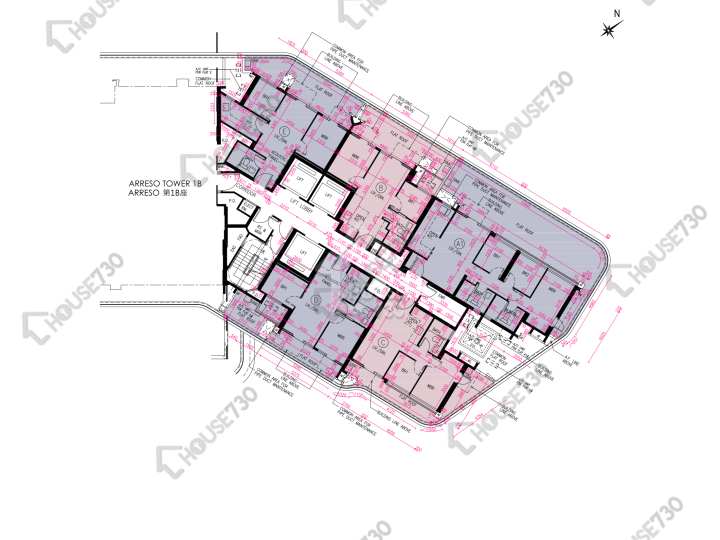 Novo Land 平面圖 Novo Land 2B期 Arreso 1A座 2樓 樓層平面圖 - House730