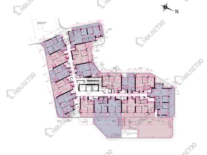 Novo Land 平面圖 Novo Land 1B期 Bergen 3座 2樓 樓層平面圖 - House730