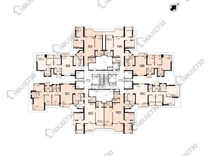 名城 平面圖 名城 1期 5座 2樓 樓層平面圖 - House730