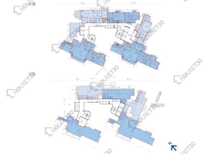 港島南岸 平面圖 港島南岸 2期 揚海 1座 (1A) 32樓 樓層平面圖 - House730