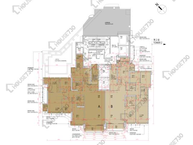 天瀧 平面圖 天瀧 1座 2樓 樓層平面圖 - House730