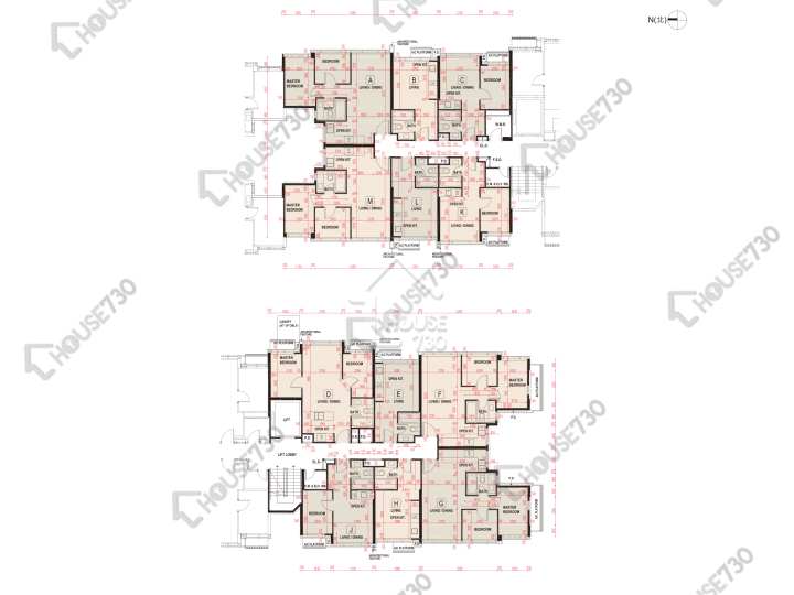 #LYOS 平面圖 #LYOS 2A座 1-3,5樓 樓層平面圖 - House730