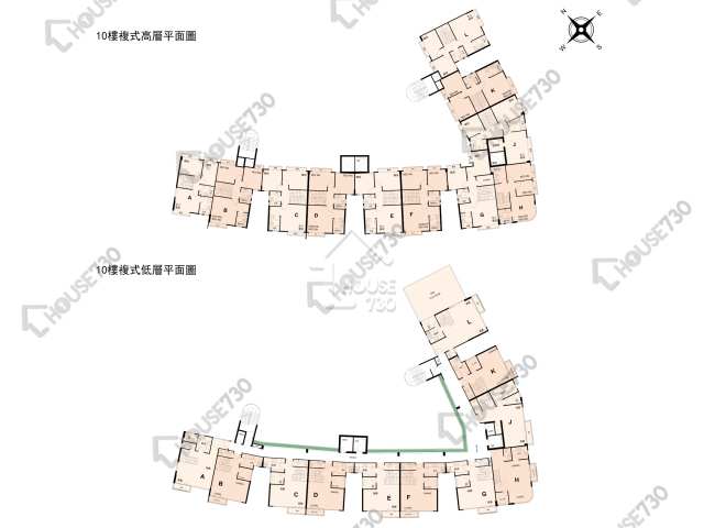 愛琴灣 平面圖 愛琴灣 多層大廈 10樓 樓層平面圖 - House730