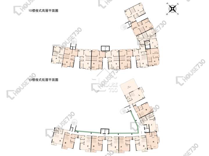 愛琴灣 平面圖 愛琴灣 多層大廈 10樓 樓層平面圖 - House730