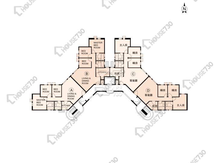 龍珠島花園 平面圖 龍珠島花園 6座 1-3樓 樓層平面圖 - House730