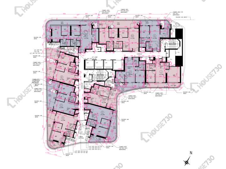 Novo Land 平面圖 Novo Land 1A期 Elverum 2座 2樓 樓層平面圖 - House730