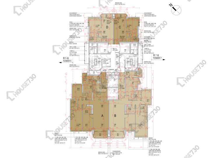 天瀧 平面圖 天瀧 6座 7-12,15-23,25-31,32樓 樓層平面圖 - House730