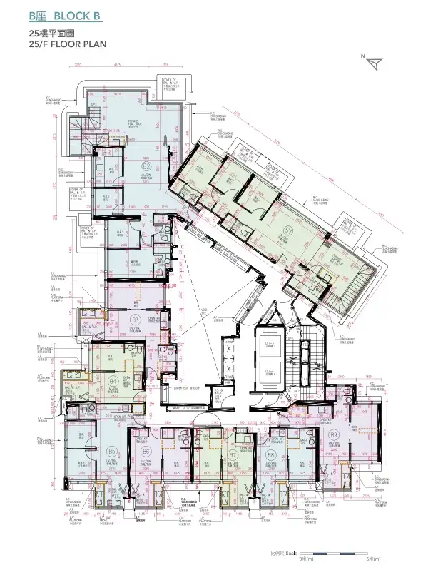 長沙灣曉柏峰B座25樓平面圖