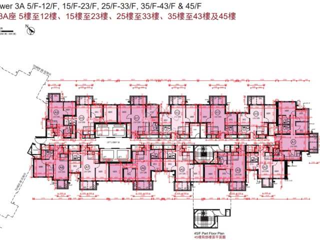 「YOHO WEST」第3A座標準樓層每層設13伙，提供4部升降機。