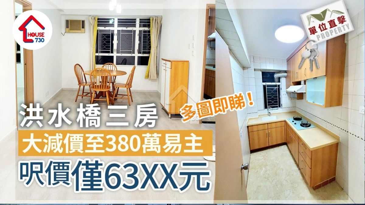 洪水橋三房大減價至380萬易主 呎價僅63XX元(多圖)｜二手樓成交