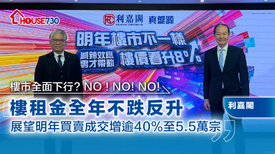 樓市回顧｜利嘉閣: 私樓租金全年不跌反升    展望明年買賣成交增逾40%至5.5萬宗