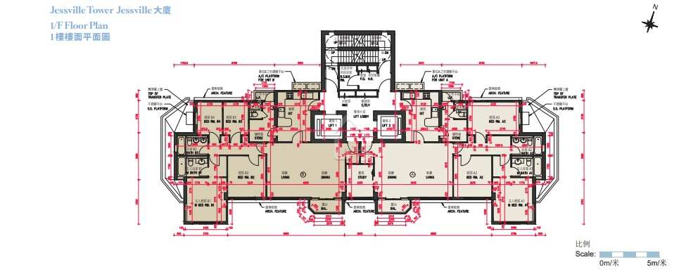 薄扶林Jessville 大廈1樓平面圖