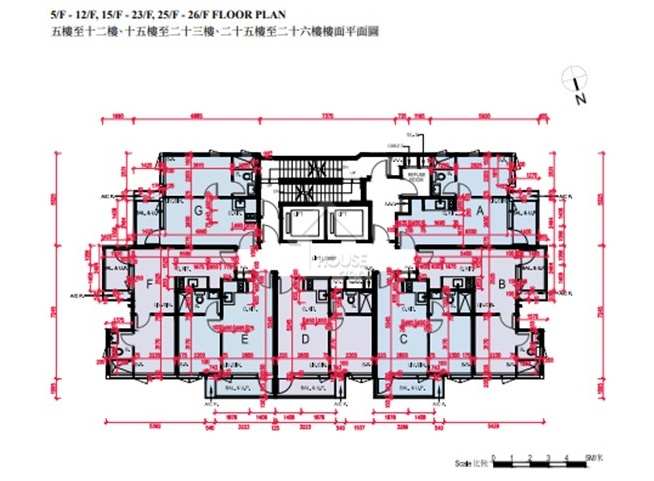觀塘Bal Residence 5-26樓平面圖