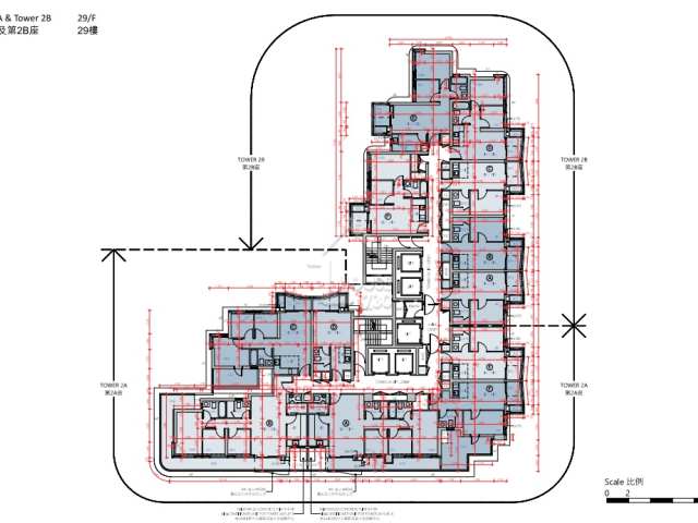 九龍灣泰峯2A、2B座29樓平面圖