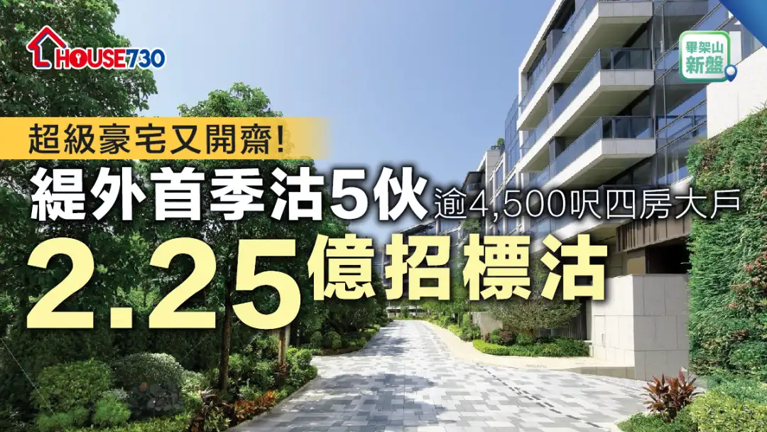 畢架山新盤｜ 緹外首季沽5伙   逾4,500呎四房大戶2.25億招標沽