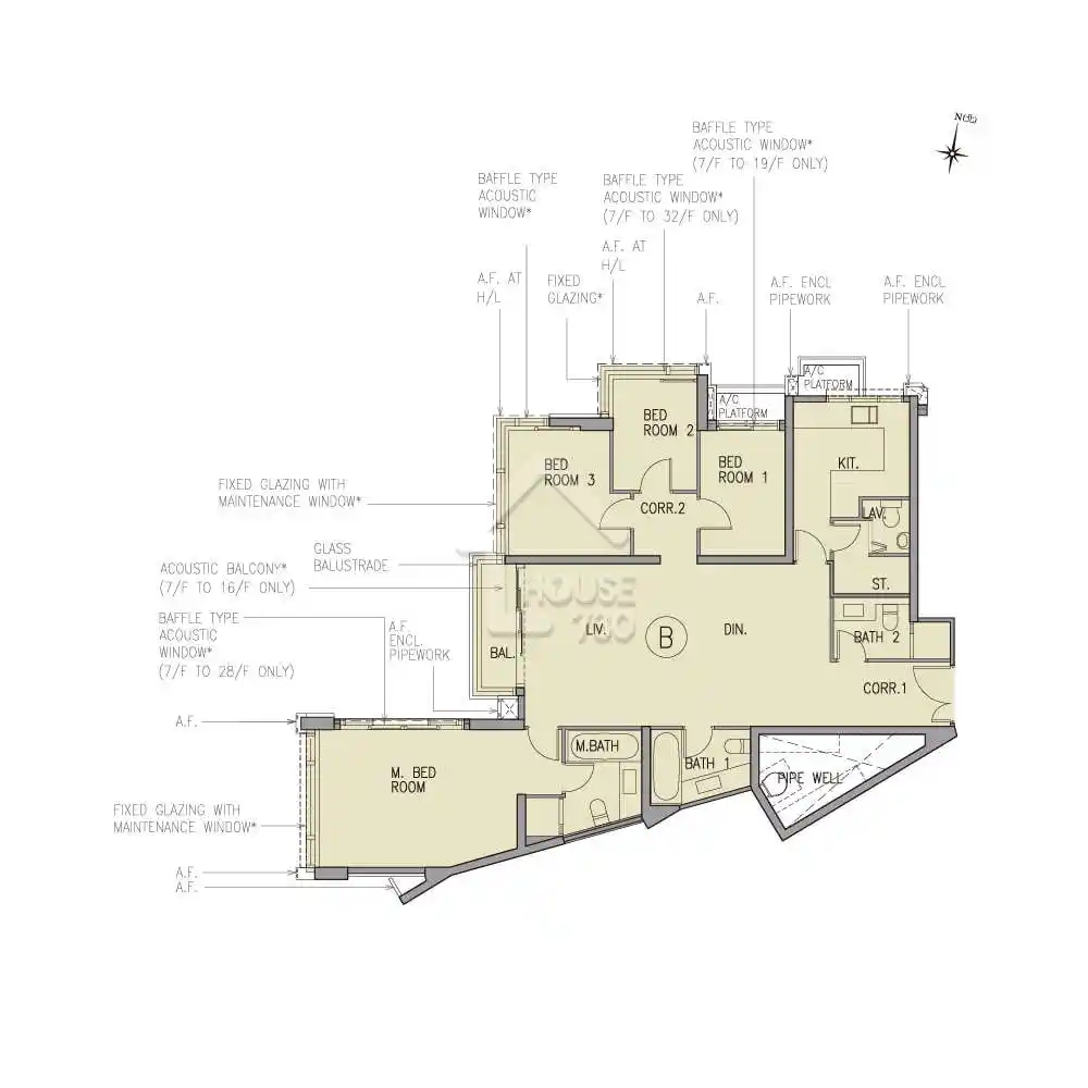 市道行情-奇則｜ 4房大戶設「梯型」浴室      橫過客廳「過河」爭廁所-House730