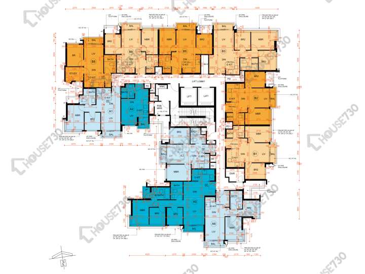 Silicon Hill 平面圖 Silicon Hill University Hill 2A期 漾景閣 第1座 2-3,5-10,11樓 樓層平面圖 - House730